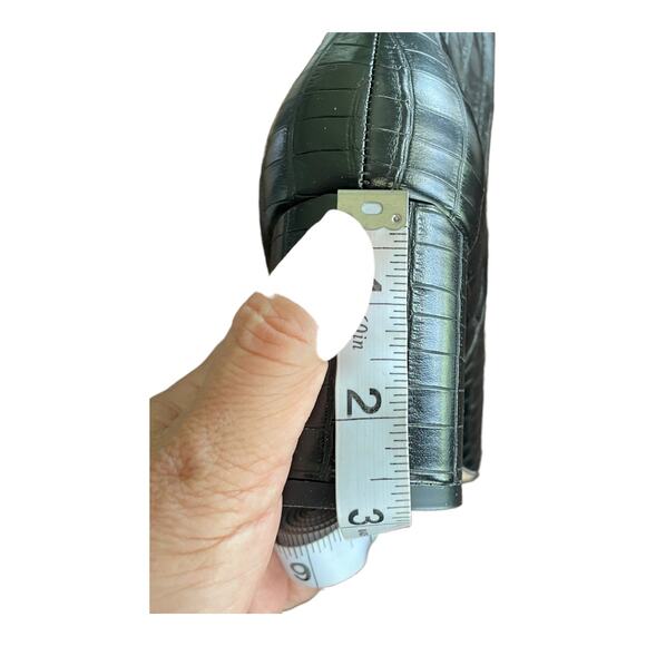 NEW JANE AND THE SHOE Women's Iris Black Faux Leather Square Toe Booties Shoes - Picture 9 of 12